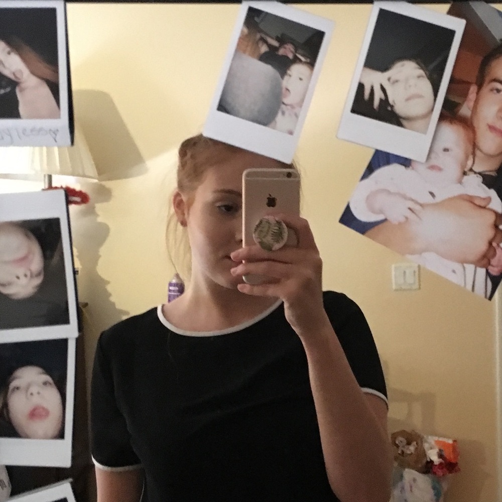 black and white blouse